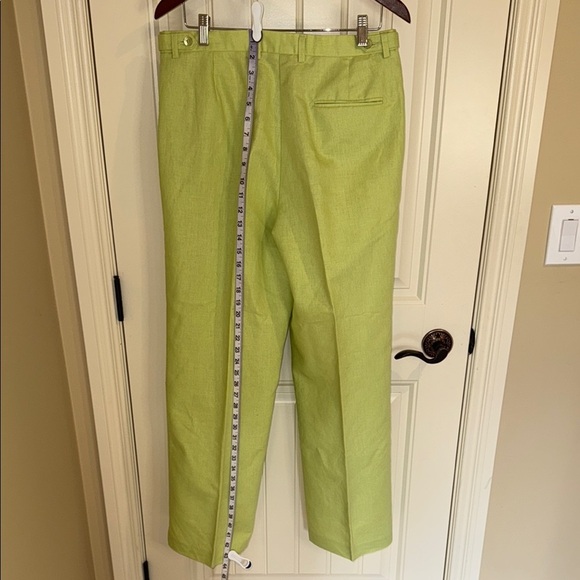 Liz Claiborne Pants Lime Green Wide Leg Linen Cotton Women’s Size 12 - Picture 10 of 13